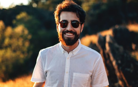Attractive Guy in white shirt and sunglasses